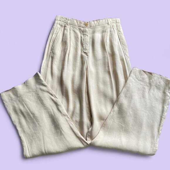 Vintage 90s Giorgio Armani Linen Trousers - Le Collezioni, Size 6